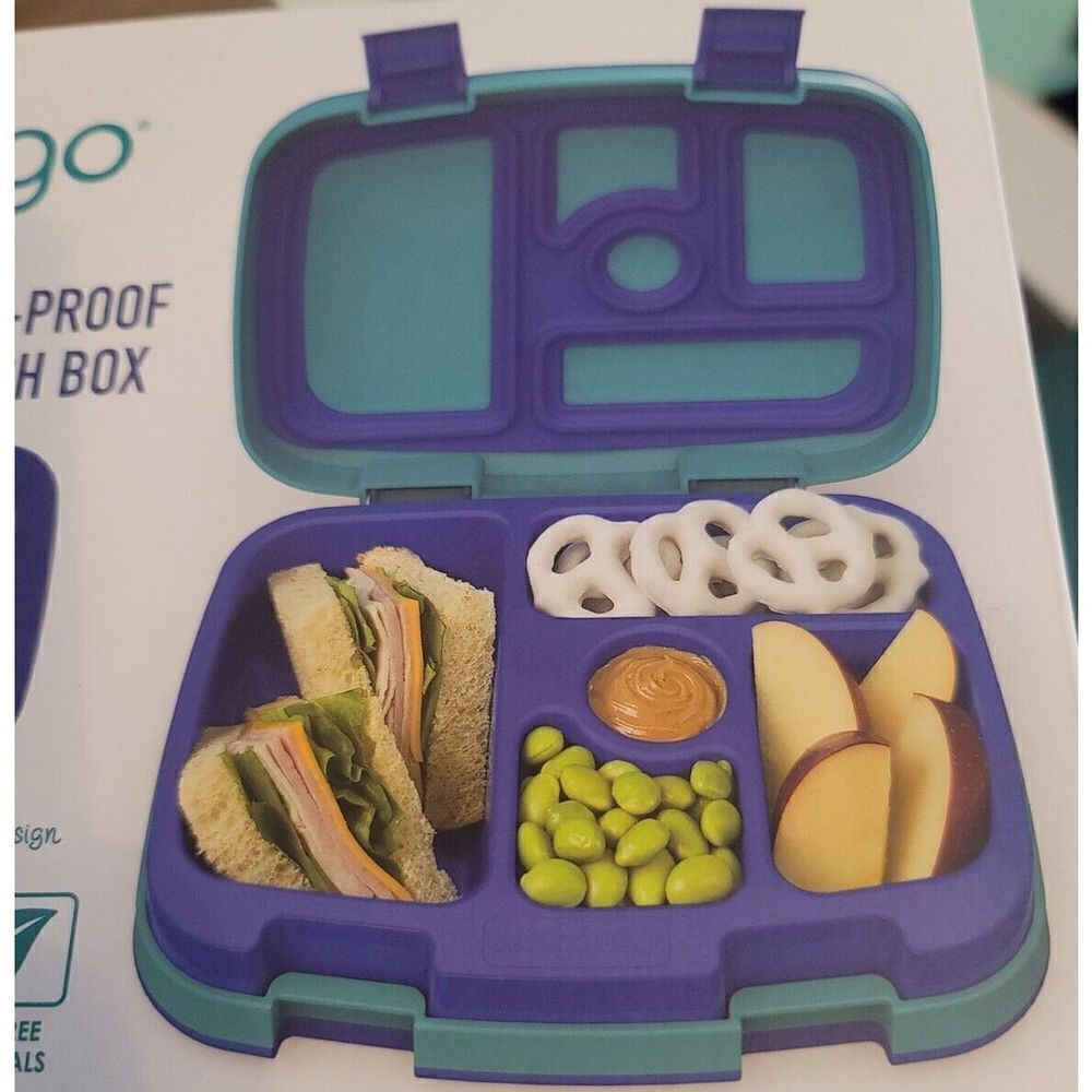 Bentgo Kids Lunch Box Bento-Styled Durable & Leak Proof Sharks NEW Blue Ages 3-7 - Picture 4 of 8